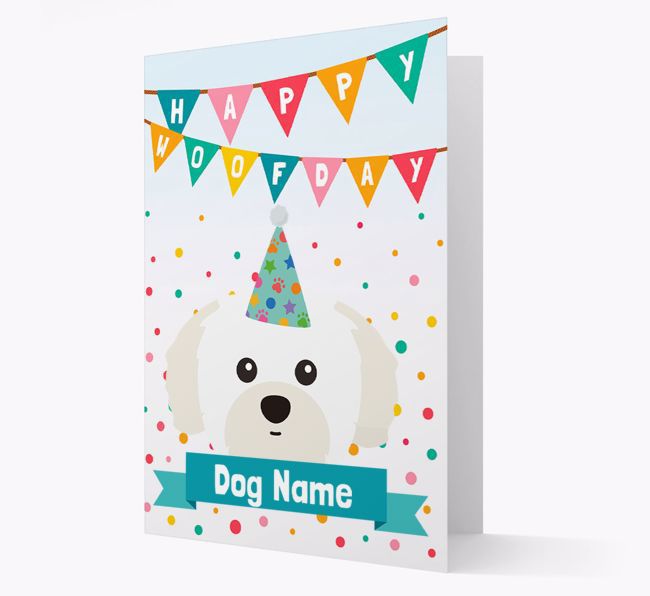 Personalised Card 'Happy Woofday {dogsName}' with {breedCommonName} Icon